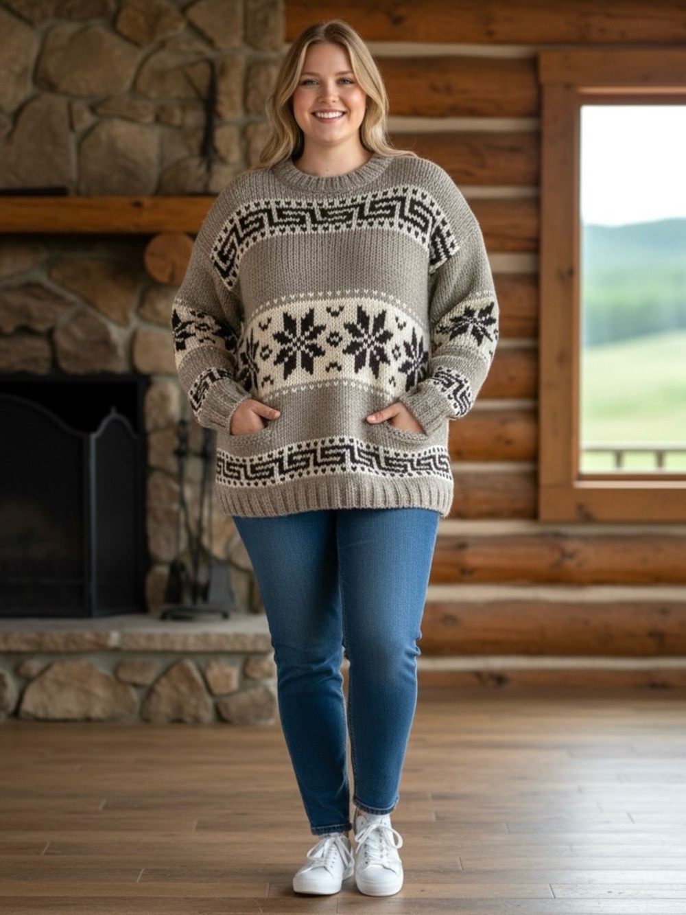 Cowichan Chunky  Wool Sweater - 2X/3X